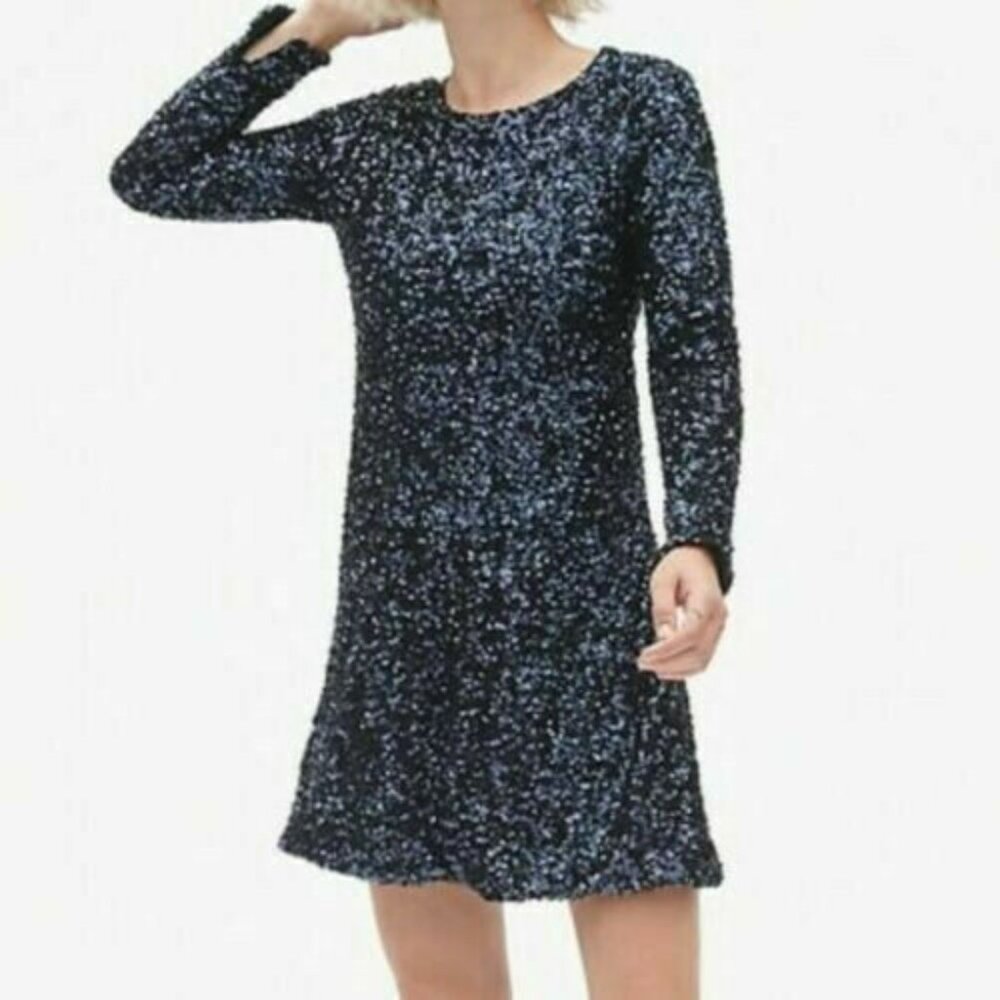 Retro Sequin Long sleeve swing dress - RARE